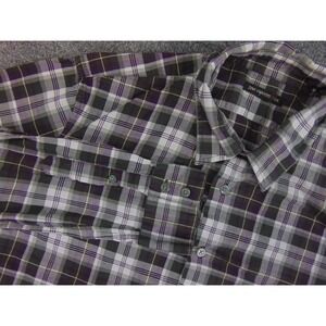 John Varvatos Shirt Mens Large Black White Plaid Designer